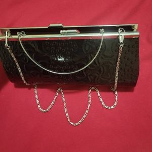 Black Faux leather clutch